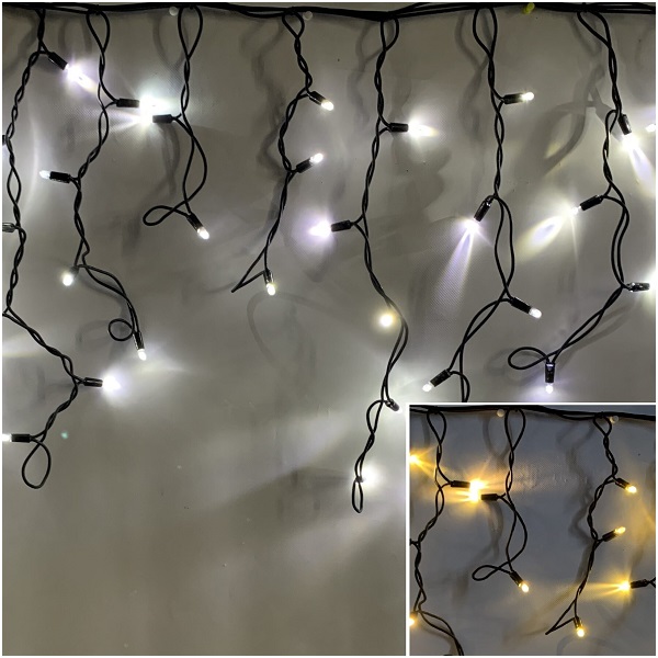 Гирлянда Бахрома Би-Полар черный провод