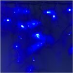 Гирлянда Бахрома синяя белый провод