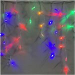 Гирлянда Бахрома Мульти белый провод