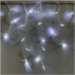 Гирлянда Бахрома белая белый провод