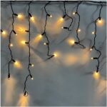 Гирлянда Бахрома тепло-белая черный провод