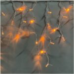 Гирлянда Бахрома желтая белый провод