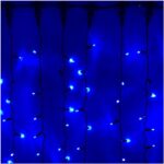Гирлянда Дождь синяя черный провод