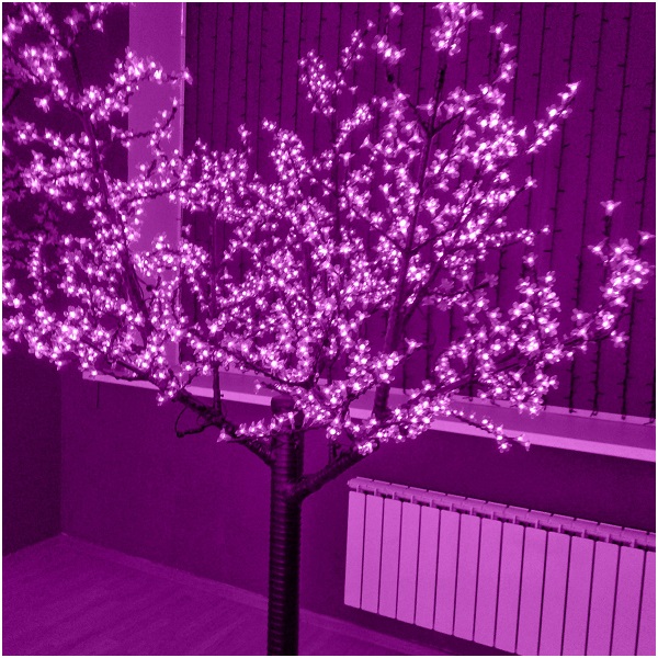 Светодиодное дерево Сакура 2,4 метра розовое