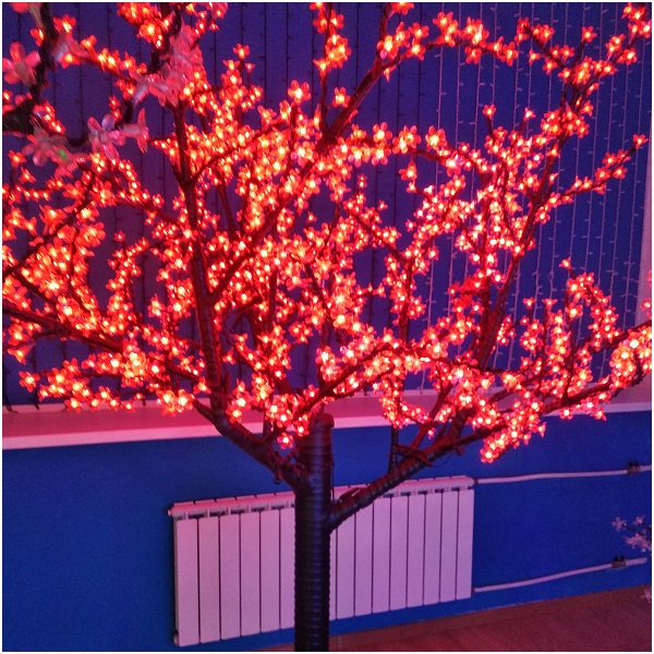 Светодиодное дерево Сакура 2,4 метра красное