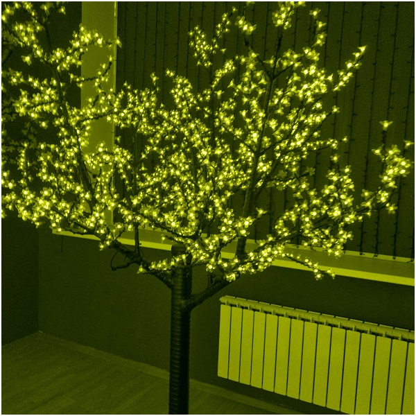 Светодиодное дерево Сакура 2,4 метра желтое