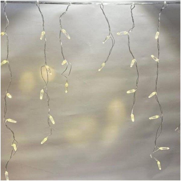 Гирлянда Бахрома тепло-белая прозрачный провод