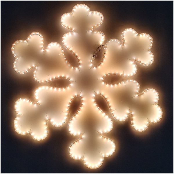 Светодиодная снежинка тепло-белая