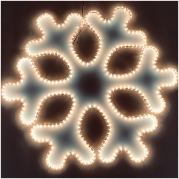 Светодиодная снежинка тепло-белая