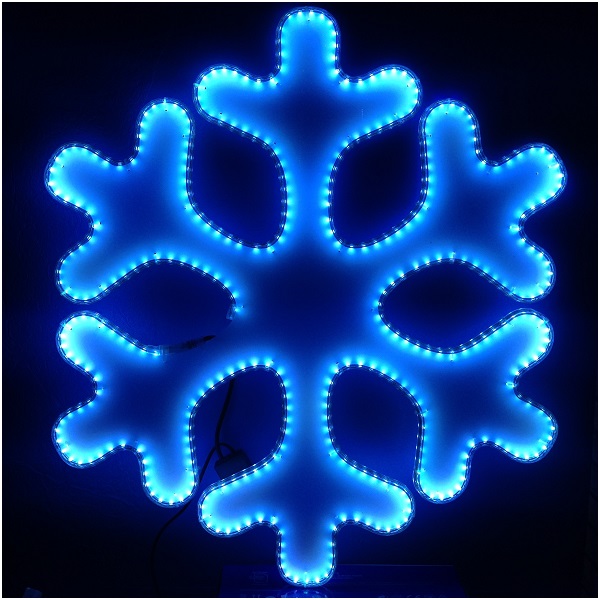 Светодиодная снежинка синяя