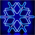 Светодиодная снежинка бело-синяя