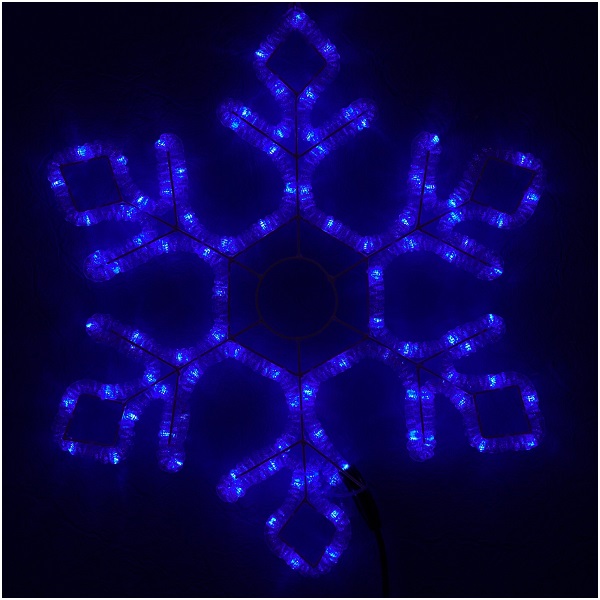 Светодиодная снежинка синяя