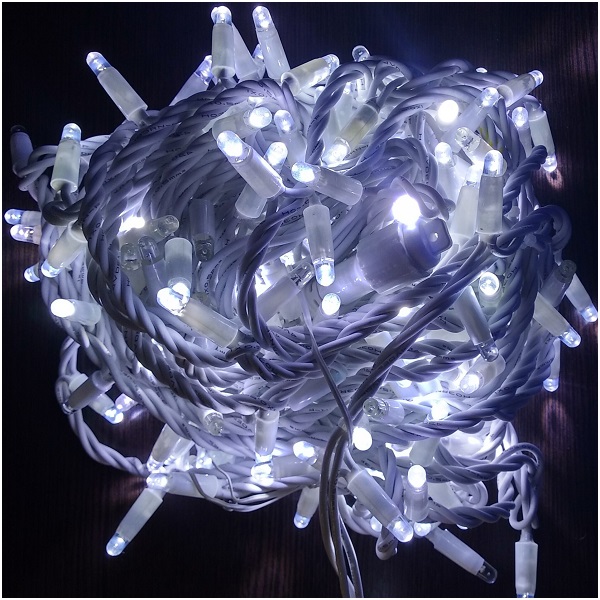 Светодиодная флеш гирлянда Нить LED-PL-BR-200-W-FLASH