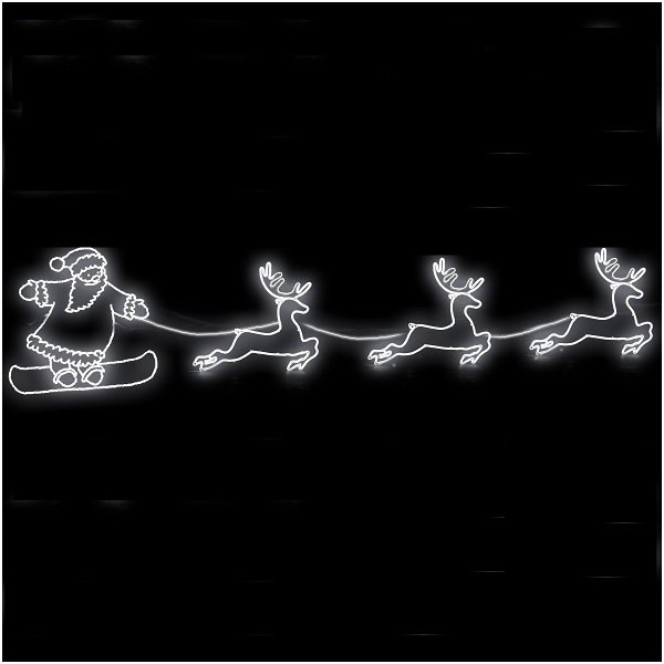 Светодиодное панно ДедМороз на сноуборде