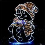 Светодиодное панно Снеговик в желтой шапочке